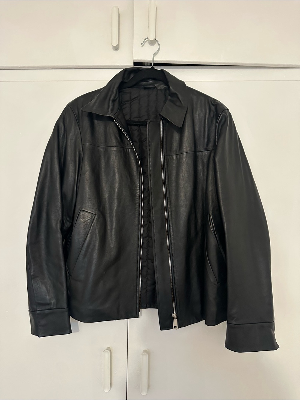 Women’s Black Leather Zip-Front Jacket from And Other Stories